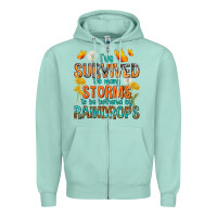 Seafoam I've Survived Too Many Storms Zipper Hoodie - texasbilliewilder