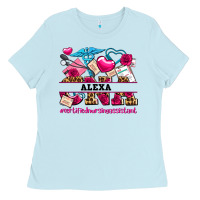 Baby Blue costom name valentines day cna certified nursing Ladies Tee - AdoDesignShop
