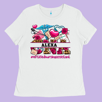 Costom Name Valentines Day Cna Certified Nursing Ladies Tee Designed By Adodesignshop