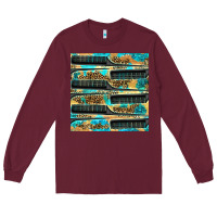Burgundy Hairdresser Parting Comb With Leopard And Glitter Seamless Pattern Bbs Long Sleeve Tee - BundleAndBundleShop