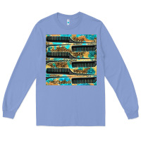 Colony Blue Hairdresser Parting Comb With Leopard And Glitter Seamless Pattern Bbs Long Sleeve Tee - BundleAndBundleShop