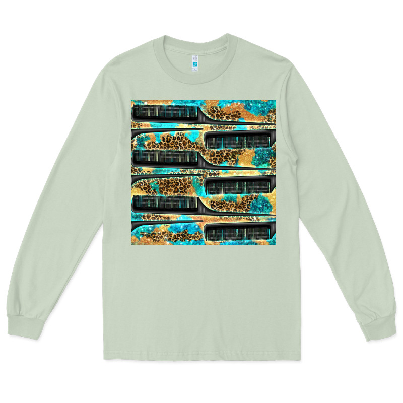 Hairdresser Parting Comb With Leopard And Glitter Seamless Pattern Bbs Long Sleeve Tee by BundleAndBundleShop | Teevron
