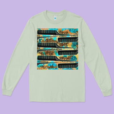 Hairdresser Parting Comb With Leopard And Glitter Seamless Pattern Bbs Long Sleeve Tee Designed By Bundleandbundleshop