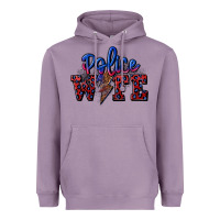 Lavender police wife with lightning bolt Heavyweight Hoodie - CowGirlArtShop