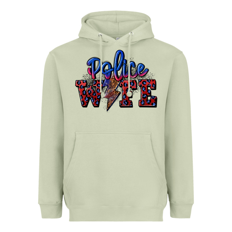 Police Wife With Lightning Bolt Heavyweight Hoodie by CowGirlArtShop | Teevron