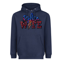 Navy police wife with lightning bolt Heavyweight Hoodie - CowGirlArtShop