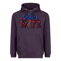 Plum police wife with lightning bolt Heavyweight Hoodie - CowGirlArtShop