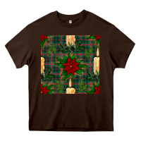 Chocolate Brown christmas candle and ornaments seamless pattern Heavy Core Tee - BundleAndBundleShop