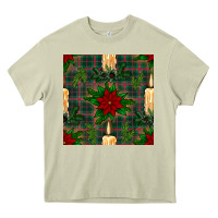 Mossy christmas candle and ornaments seamless pattern Heavy Core Tee - BundleAndBundleShop