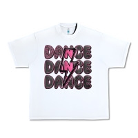 White dance dance dance with lightning bolt Urban Heavy Tee - MaliasSmallBusiness