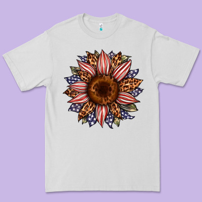 Usa Flag Camouflage Leopard Sunflower Premium Tee Designed By Artiststas