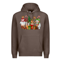 Coffee christmas polar bear reindeer and snowman coffee c Premium Hoodie - CowGirlArtShop