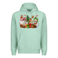 Seafoam christmas polar bear reindeer and snowman coffee c Premium Hoodie - CowGirlArtShop