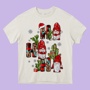 Ho Ho Ho Gnome Heavy Core Tee Designed By Jahusdesignshop