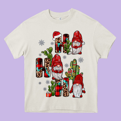 Ho Ho Ho Gnome Heavy Core Tee Designed By Jahusdesignshop