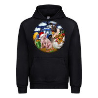 Black Farm And Pig Urban Hoodie - FaDigitalArtStudio