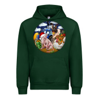 Forest Green Farm And Pig Urban Hoodie - FaDigitalArtStudio