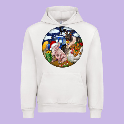 Farm And Pig Urban Hoodie Designed By Fadigitalartstudio