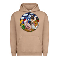 Pigment Burro Farm And Pig Urban Hoodie - FaDigitalArtStudio