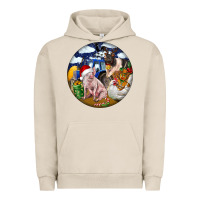 Pigment French Oak Farm And Pig Urban Hoodie - FaDigitalArtStudio