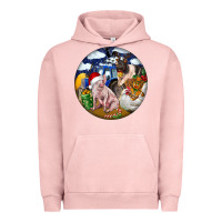 Pigment Salmon Farm And Pig Urban Hoodie - FaDigitalArtStudio