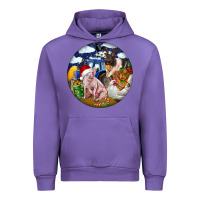 Tulip Farm And Pig Urban Hoodie - FaDigitalArtStudio