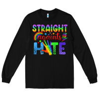 Black Straight Againts Hate Long Sleeve Tee - BundleAndBundleShop