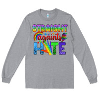Heather Grey Straight Againts Hate Long Sleeve Tee - BundleAndBundleShop