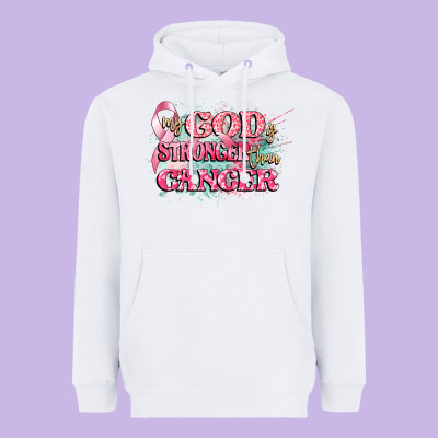 My God Is Stronger Than Cancer Heavyweight Hoodie Designed By Cowgirlartshop