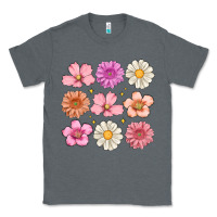 Charcoal Heather flowers Classic Tee - MaliasSmallBusiness