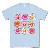 Dusty Blue flowers Classic Tee - MaliasSmallBusiness