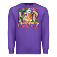 Purple One hip lunch lady Easter Day Premium Sweatshirt - HowdyJamesFarm