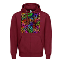 Burgundy Pride leopard seamless pattern Zipper Hoodie - NancyCooperArtShop