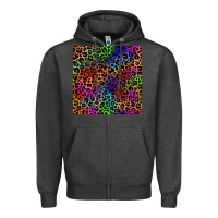 Charcoal Heather Pride leopard seamless pattern Zipper Hoodie - NancyCooperArtShop