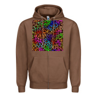 Chestnut Pride leopard seamless pattern Zipper Hoodie - NancyCooperArtShop