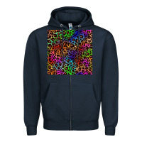 Navy Pride leopard seamless pattern Zipper Hoodie - NancyCooperArtShop