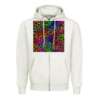 Oatmeal Heather Pride leopard seamless pattern Zipper Hoodie - NancyCooperArtShop