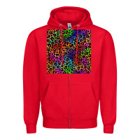 Red Pride leopard seamless pattern Zipper Hoodie - NancyCooperArtShop
