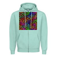 Seafoam Pride leopard seamless pattern Zipper Hoodie - NancyCooperArtShop