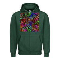 Sports Green Pride leopard seamless pattern Zipper Hoodie - NancyCooperArtShop