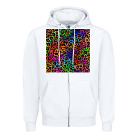 White Pride leopard seamless pattern Zipper Hoodie - NancyCooperArtShop