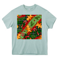 Arona christmas gingerbread man and candy cane seamless pattern Heavy Core Tee - BundleAndBundleShop