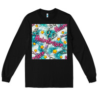 Black Hairdresser Scissor And Stars With Glitter Seamless Pattern Bbs Long Sleeve Tee - BundleAndBundleShop