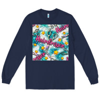 Navy Hairdresser Scissor And Stars With Glitter Seamless Pattern Bbs Long Sleeve Tee - BundleAndBundleShop