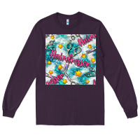 Plum Hairdresser Scissor And Stars With Glitter Seamless Pattern Bbs Long Sleeve Tee - BundleAndBundleShop