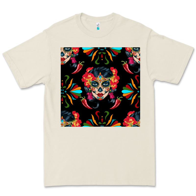 Sugar Skull Seamless Pattern Premium Tee by BundleAndBundleShop | Teevron