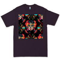 Plum sugar skull seamless pattern Premium Tee - BundleAndBundleShop