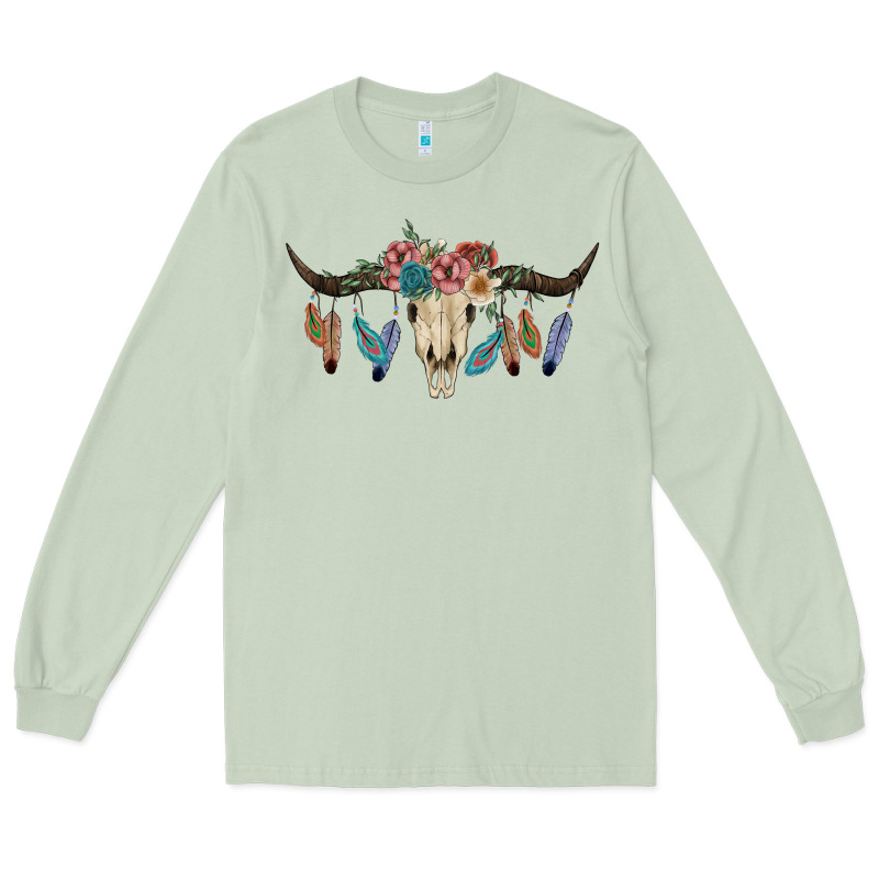 Texas Longhorn Bull Skull Long Sleeve Tee by JahusDesignShop | Teevron