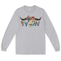 Moon Dust Texas Longhorn Bull Skull Long Sleeve Tee - JahusDesignShop