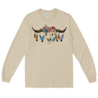 Mushroom Texas Longhorn Bull Skull Long Sleeve Tee - JahusDesignShop